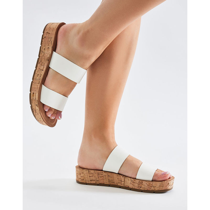 IRUSSH White Cork Wedge Sandals (EURO 37)