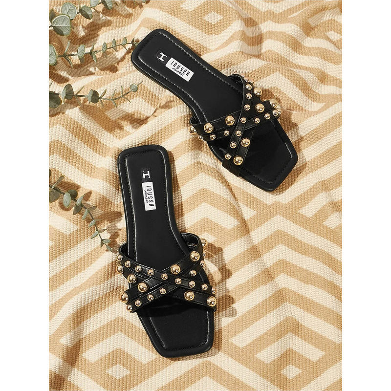 IRUSSH Black Glam Grunge Flats (EURO 35)
