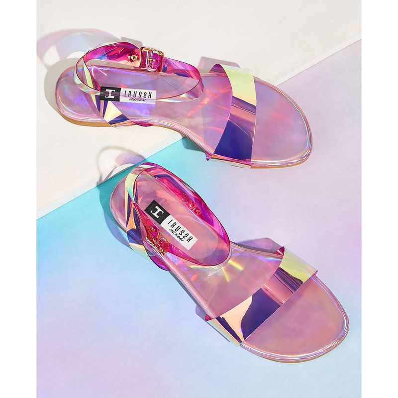 IRUSSH Holographic Ankle Strap Sandals (EURO 35)