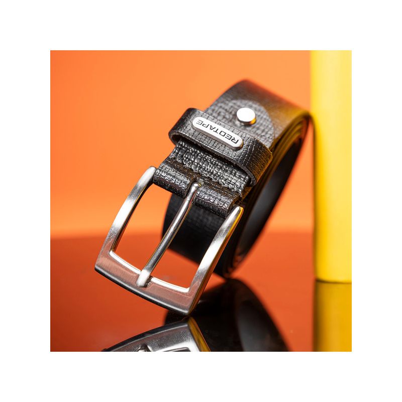 Red Tape Textured Leather Belt for Men (36)
