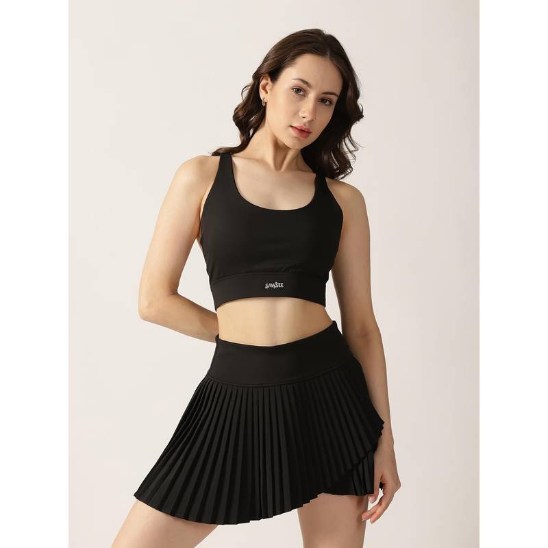 Sawsee Women Black Playdate Flow Sports Bra (XS)