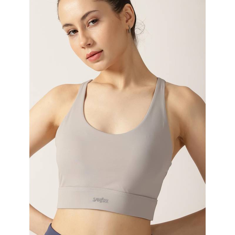 Sawsee Women Grey Playdate Flow Sports Bra (XS)