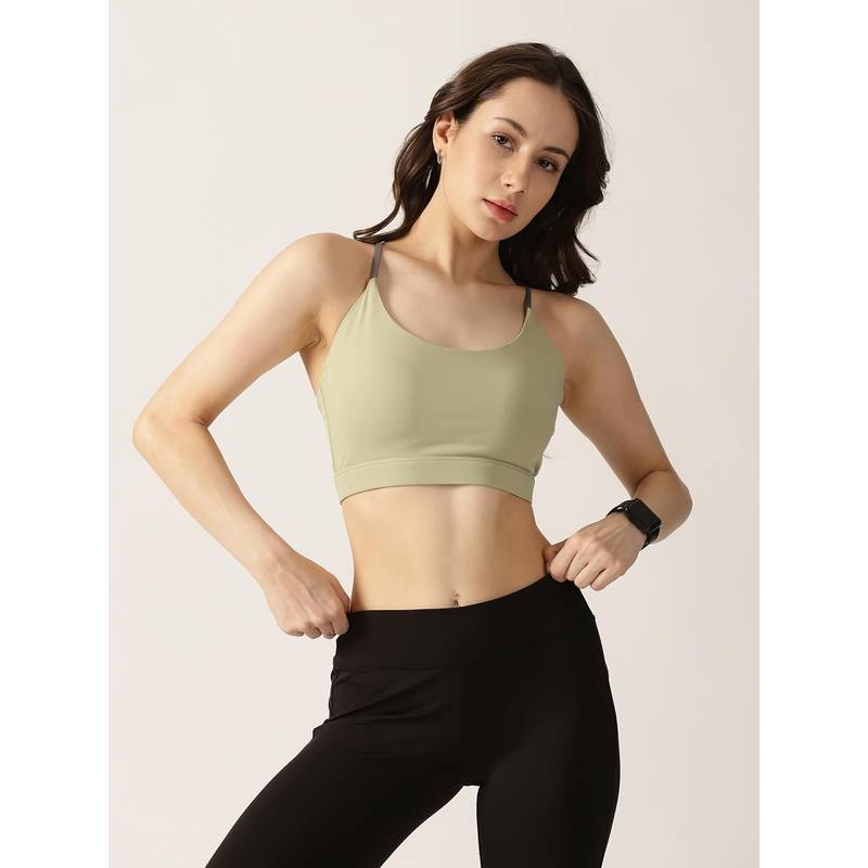 Sawsee Women Olive Playdate Strappy Sports Bra (XS)