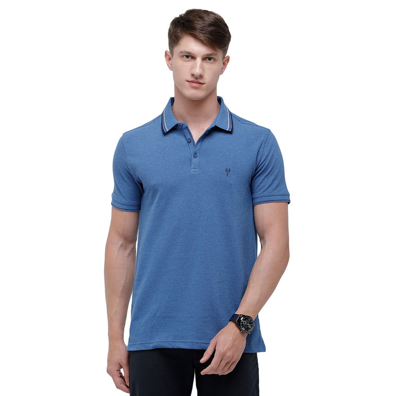 Classic Polo Men Cotton Solid Half Sleeve Slim Fit Polo Neck Royal Blue Color T-Shirt (2XL)
