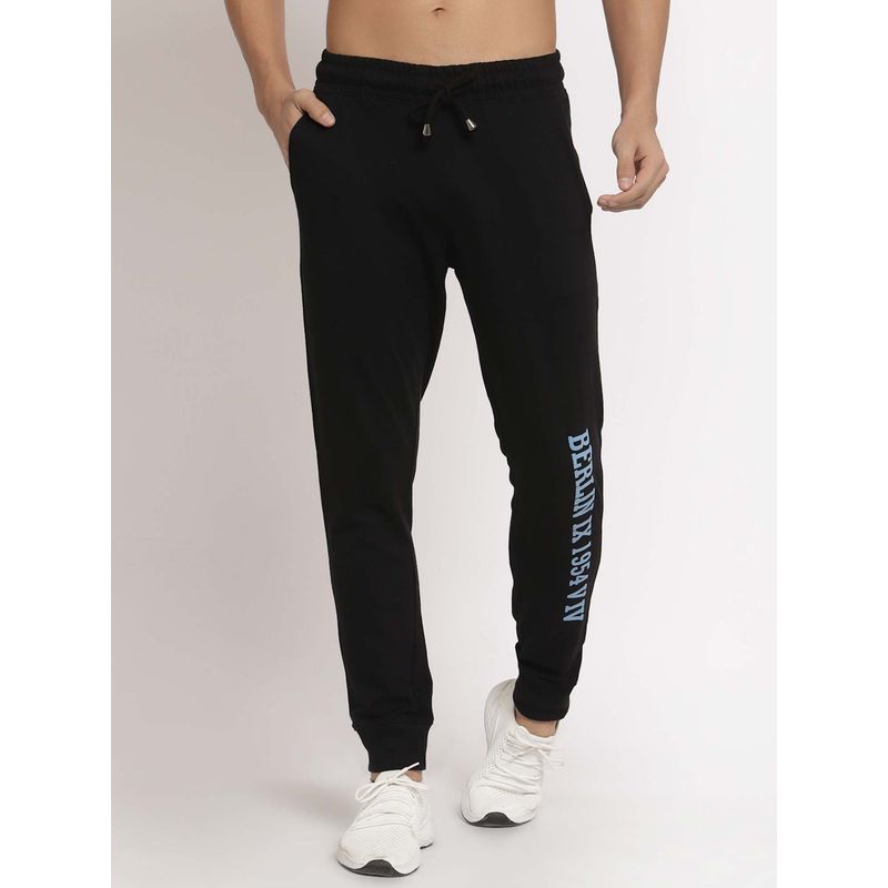 Club York Men Black Printed Joggers (M)