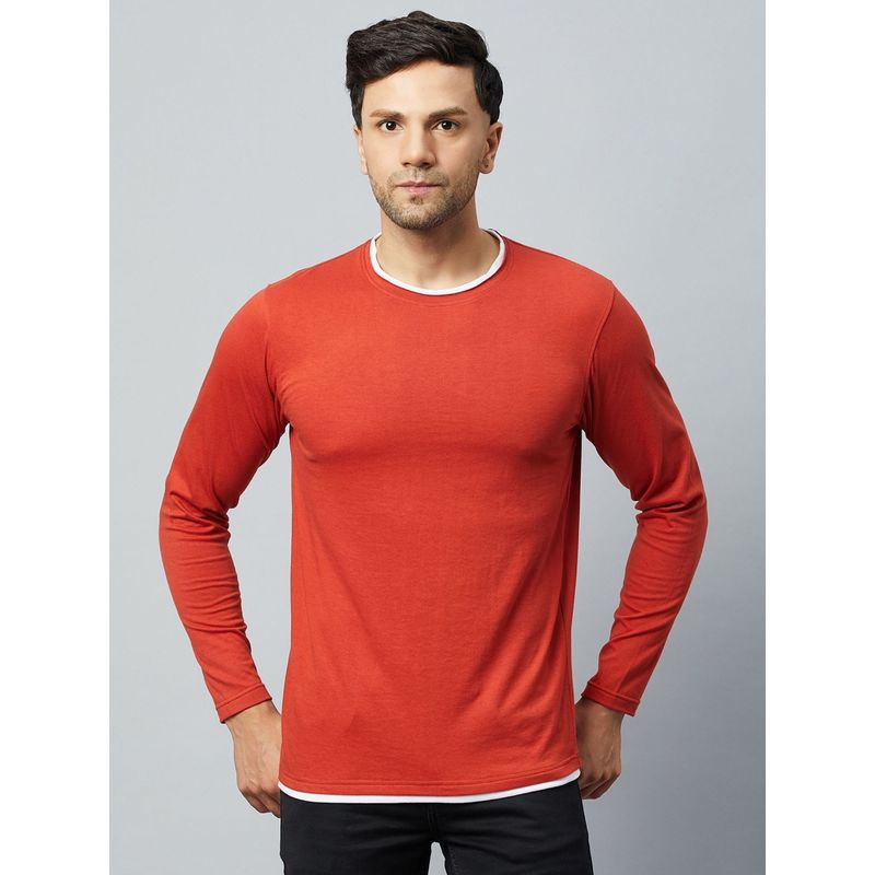 Club York Rust Solid T-Shirt (M)