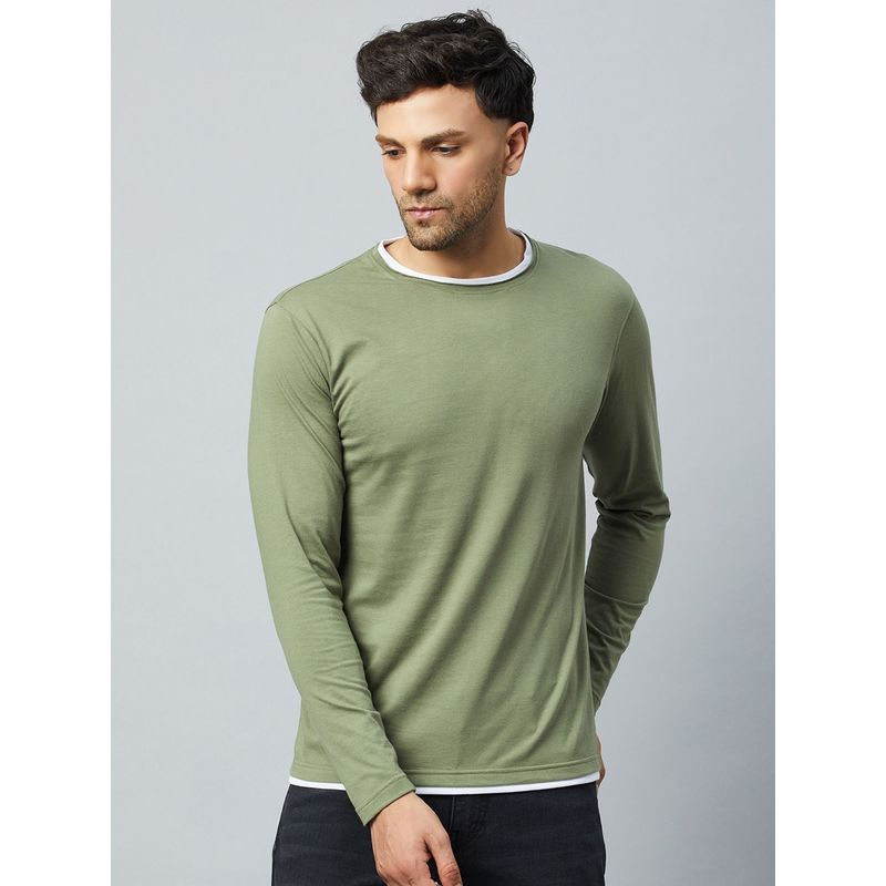 Club York Pasta Green Solid T-Shirt (XL)
