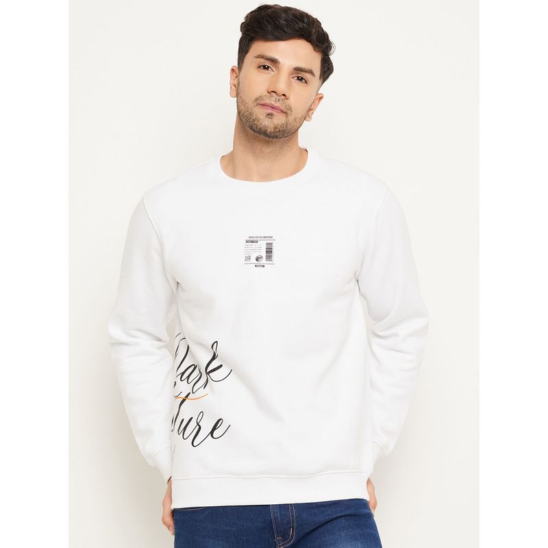 Club York White Round Neck Sweatshirt (S)