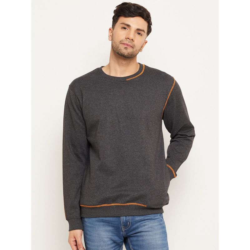 Club York Anthra Melange Round Neck Sweatshirt (S)