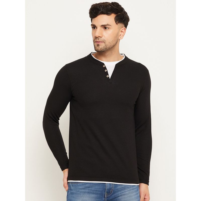 Club York Black Solid T-Shirt (S)