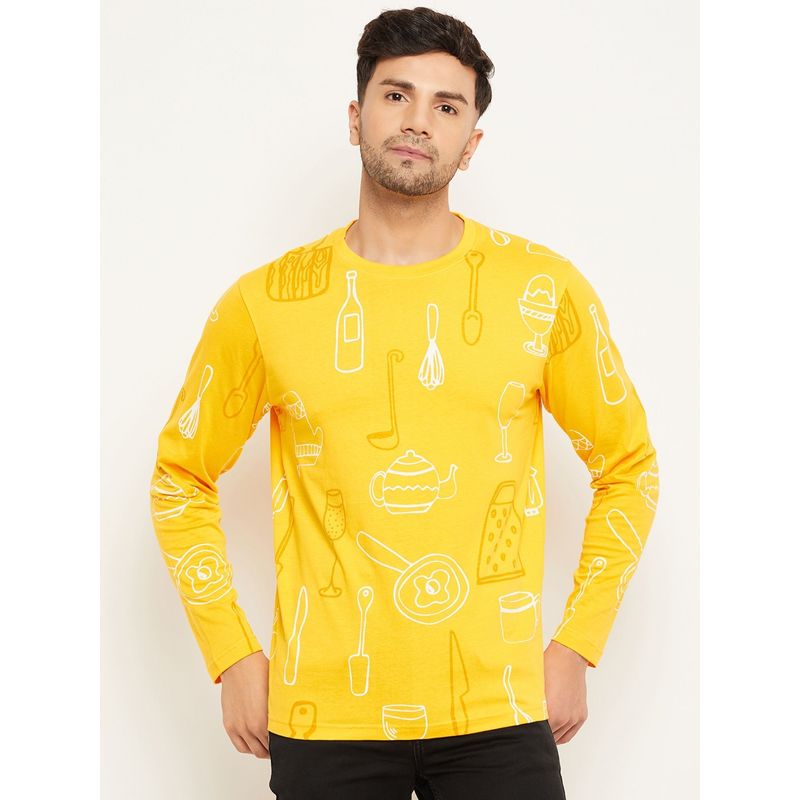 Club York Yellow Printed T-Shirt (S)