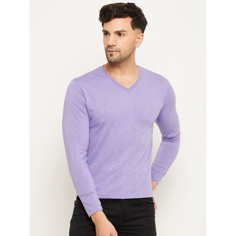 Club York Lilac Solid T-Shirt (L)