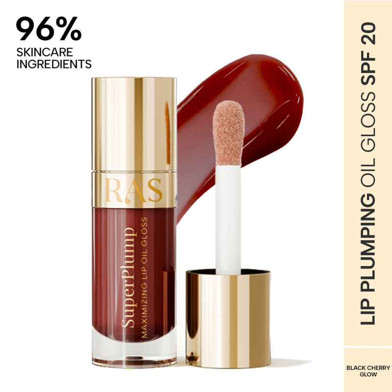 RAS Luxury Oils Super Plump Maximizing Lip Oil Gloss with SPF 20 - Black Cherry Glow