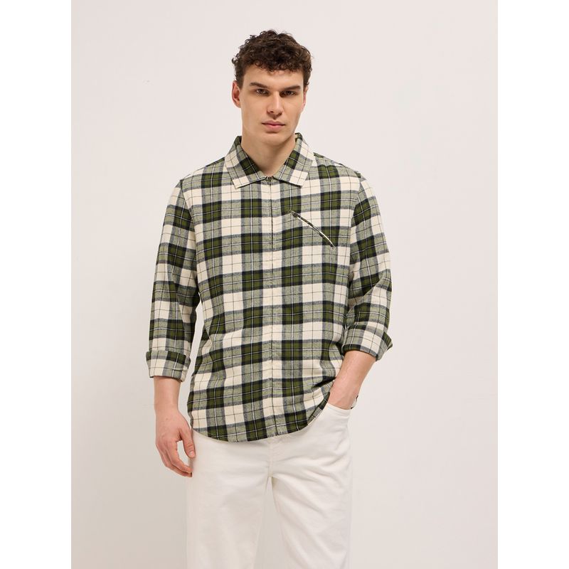 THE BEAR HOUSE Men's Multi-Colour Regular Fit Checked Shacket (L)