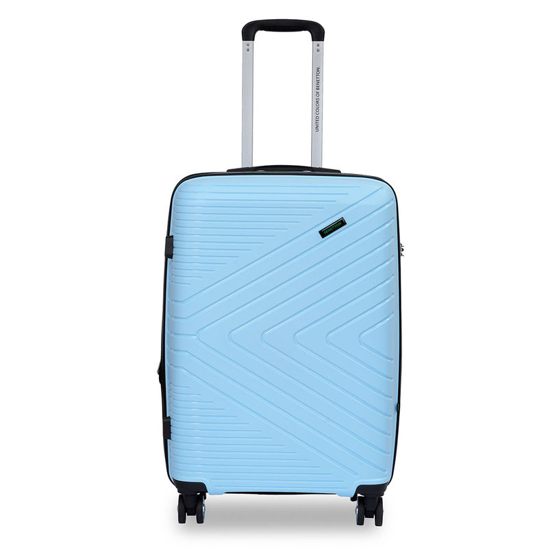 United Colors Of Benetton Jasper Unisex Hard Luggage - Sky Blue, 66Cm Mid Trolley Bag (M)