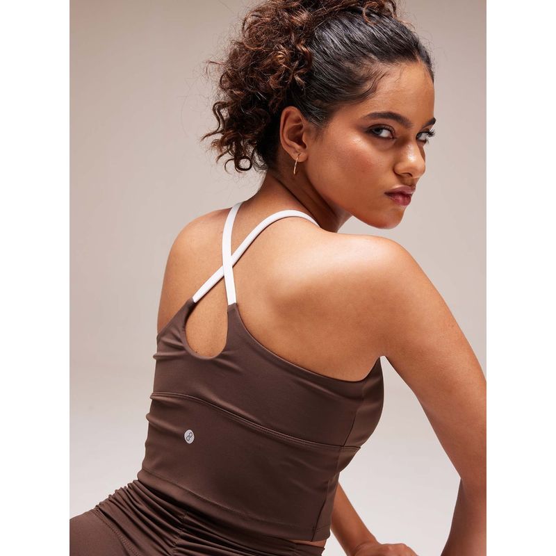 Tulum Crossed Sports Bra - Mocha