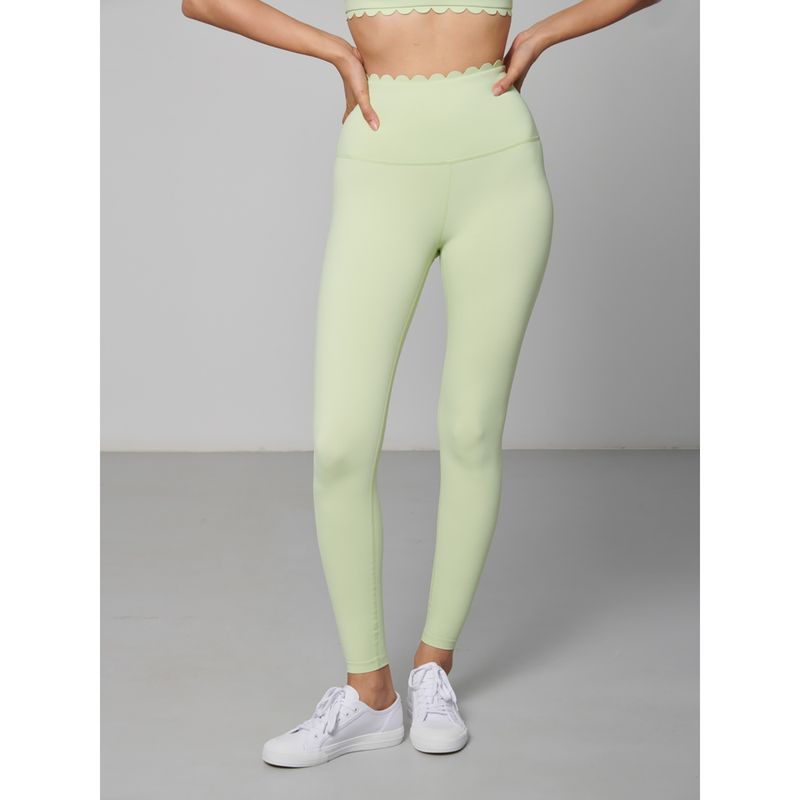 Strongr.Athleisure Women Scallop Edge Mint Leggings (XS)