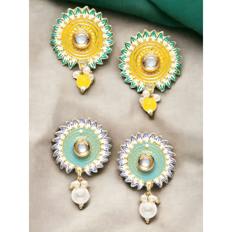 Firozi And White Earrings main image 0