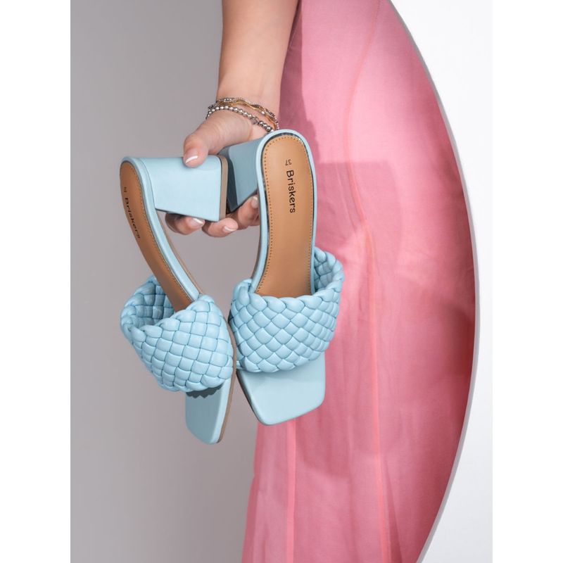 Briskers Blue Block Open Toe Sandal Heels (EURO 36)