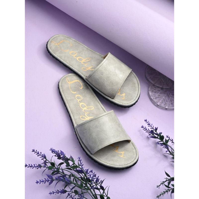 EGOSS Grey Round Toe Sliders (EURO 36)