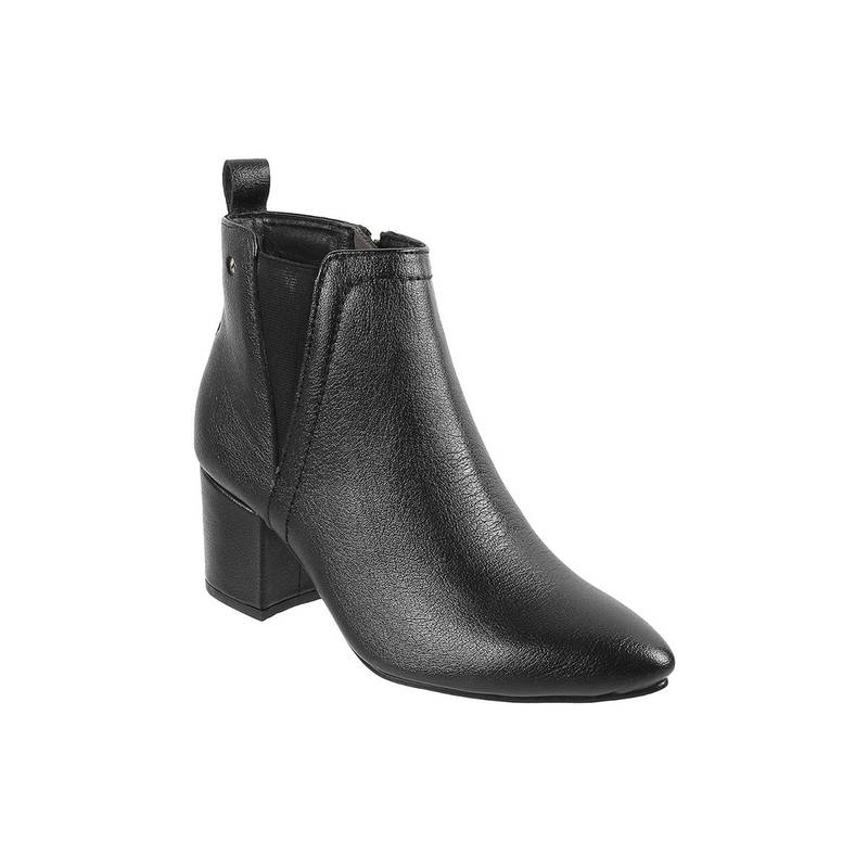 Metro Women Textured Synthetic Black Chelsea Boots (EURO 36)