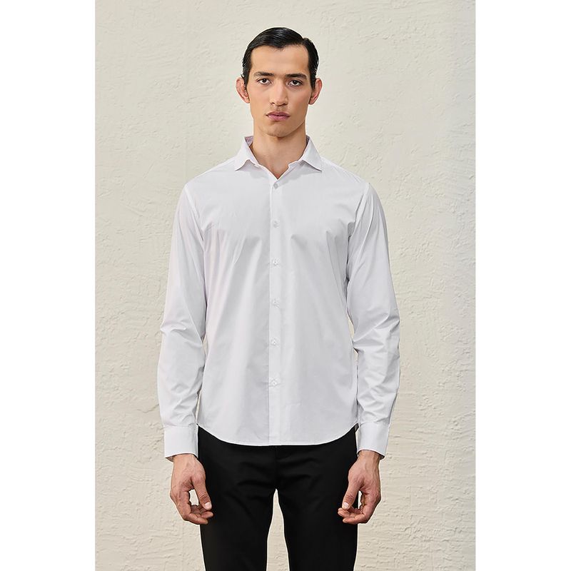 Snitch Luxe Catch Me If You Can White Slim Fit Shirt (M)