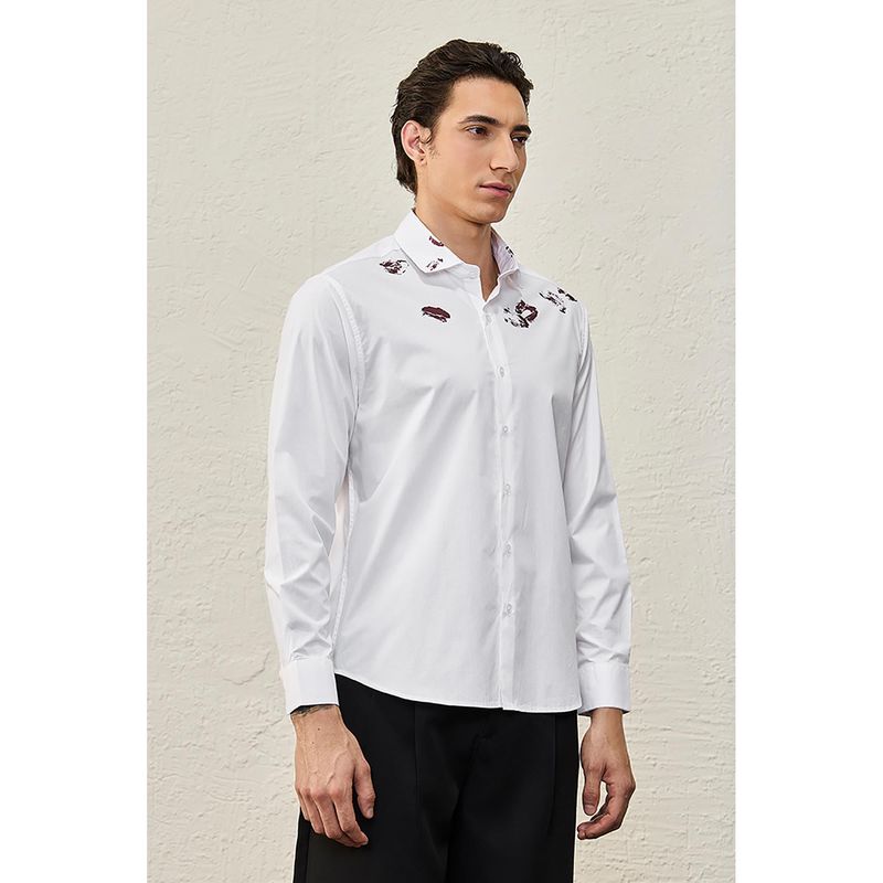 Snitch Luxe Catch Me If You Can White Kiss Printed Shirt (L)