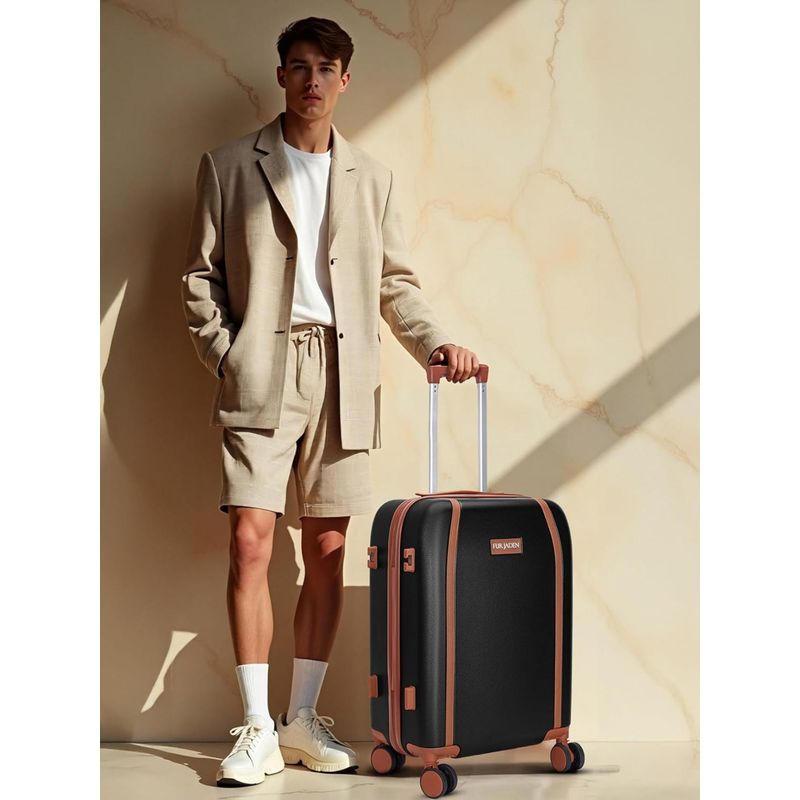 FUR JADEN The Wayfarer Travel With TSA Lock Luggage Bag - Black (S)