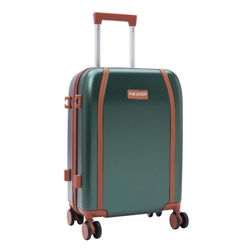 FUR JADEN Wayfarer PC With 8 Silent Wheels TSA Lock Luggage Bag - Forest Green (S)