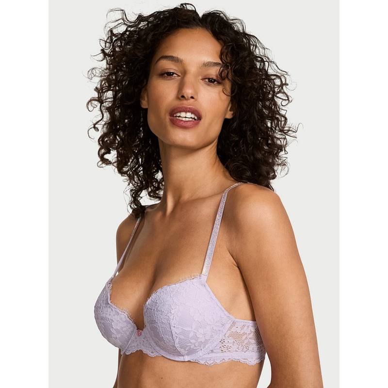Victoria's Secret Purple Dream Angels Twinkle Strap Lace Push-Up Bra (38C)