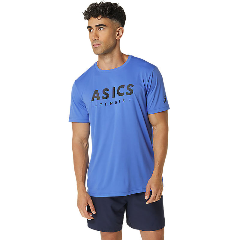 ASICS Court Tennis Graphic Men Blue T-Shirt (S)