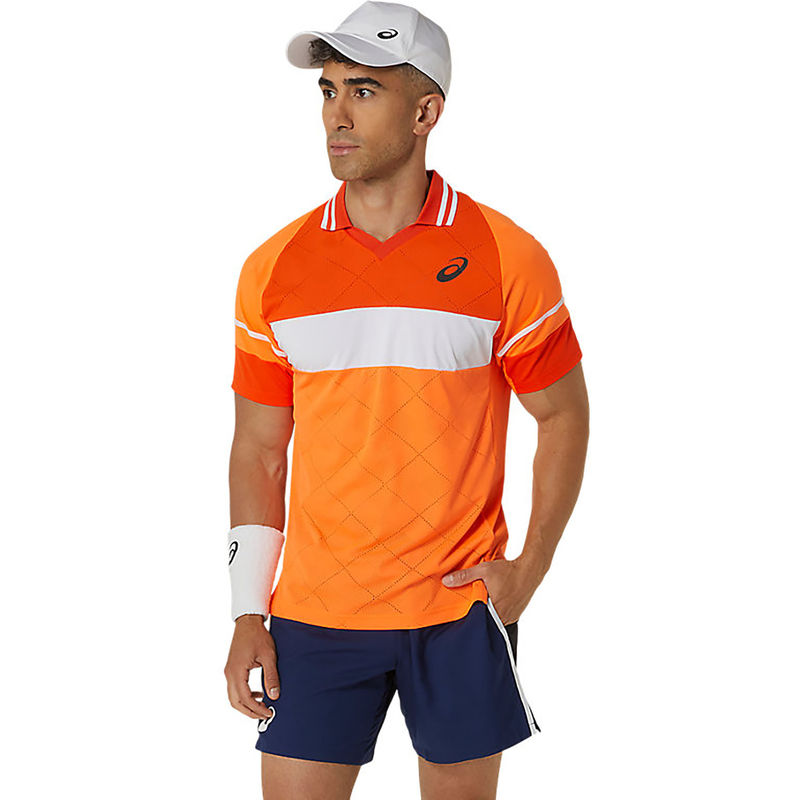 ASICS Match Men Orange Polo T-Shirt (L)