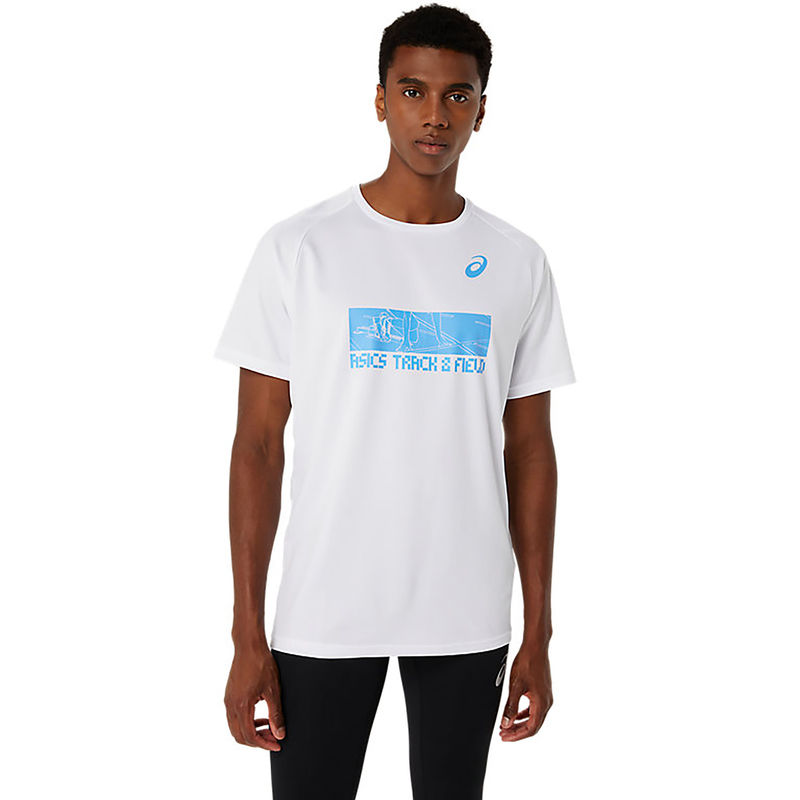 ASICS Track Practice Graphic Men White T-Shirt (M)