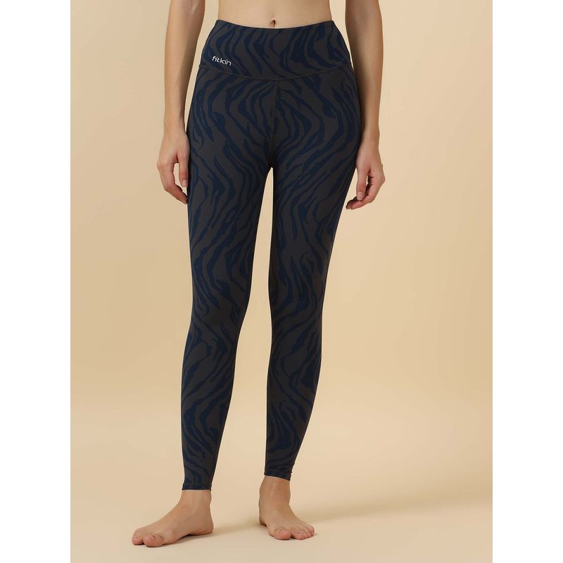 Fitkin Multi-Colour Lux Wild Flow Active Tights (S)