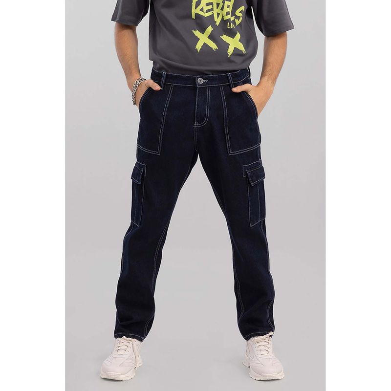 Snitch Blue Baggy Fit Jeans (32)