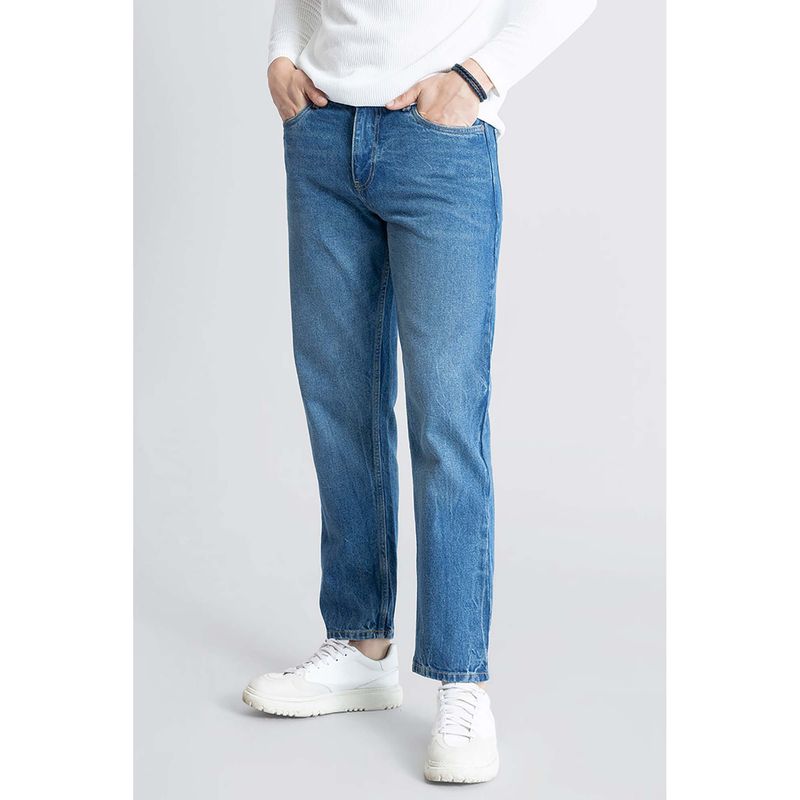 Snitch Refined Azure Blue Relaxed Fit Jeans (30)