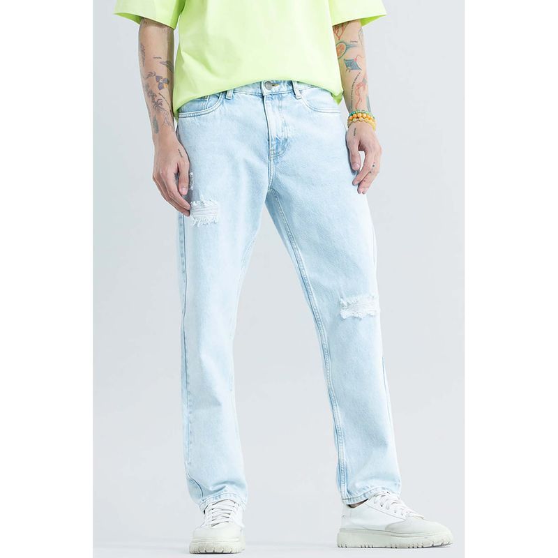 Snitch Refined Light Blue Relaxed Fit Jeans (34)