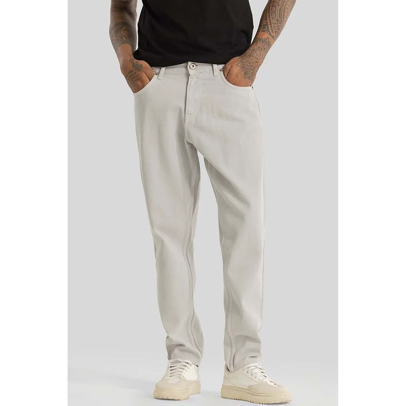 Snitch Loose Leisure Light Grey Baggy Fit Jeans (34)