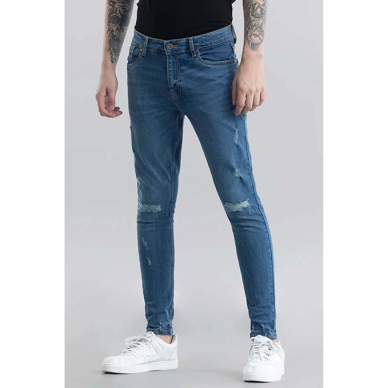 Snitch Ilaria Blue Distressed Skinny Fit Jeans (32)