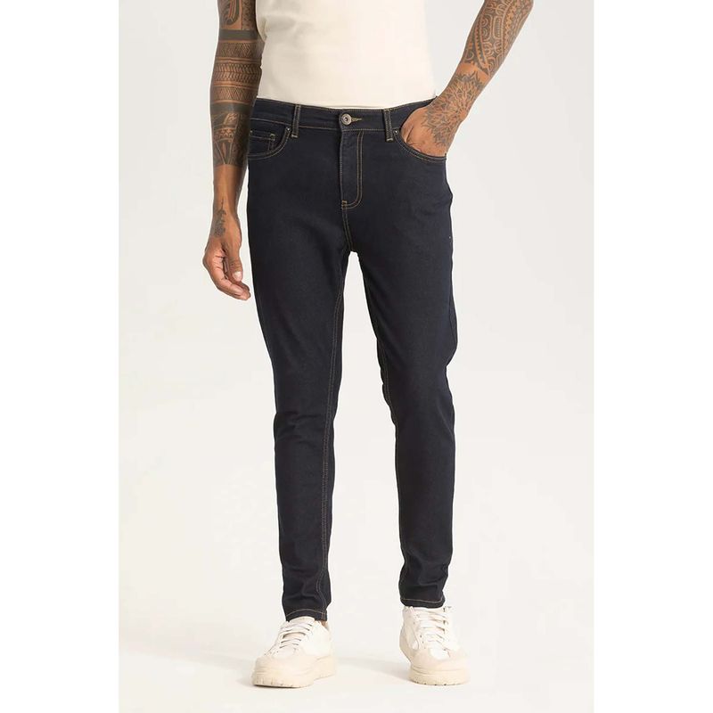 Snitch Navy Blue Skinny Fit Jeans (34)