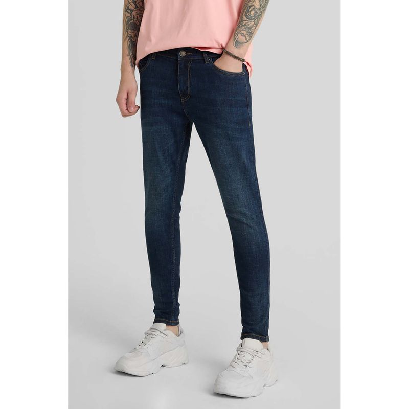 Snitch Navy Blue Skinny Fit Jeans (30)
