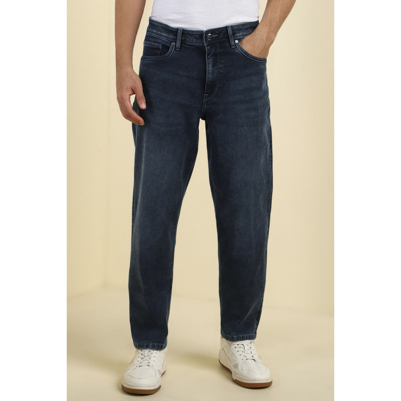 Allen Solly Men Navy Blue Mid Wash Jeans (34)