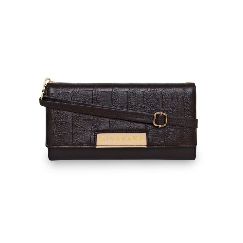 Buy Giordano Women Dark Brown Polyurethane Wallet Online