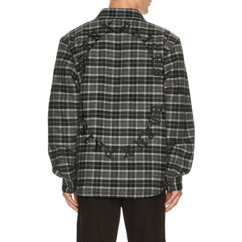 Born x Raised Embroidered Flannel Shirt Jacket (L)