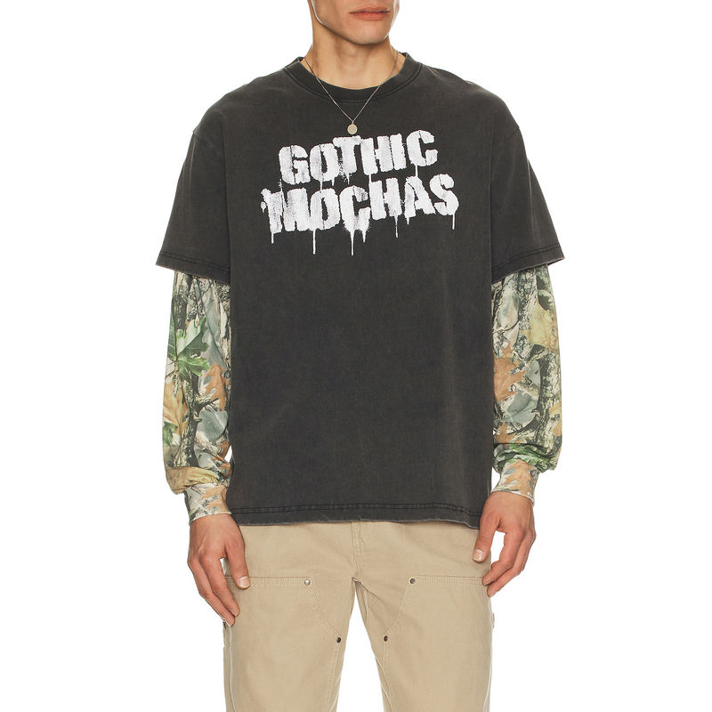Gothicmochas Stencil Spray Layered Long Sleeve Tee (L)