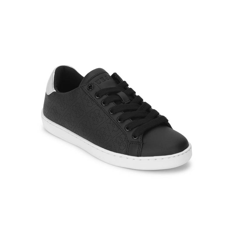 Guess Women Black Lace-ups Perforated Sneakers (UK 8)