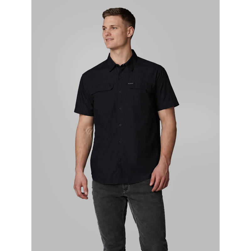 Columbia Men Black Omni-Shade Silver Ridge 2.0 Hiking Trekking Shirt (L)