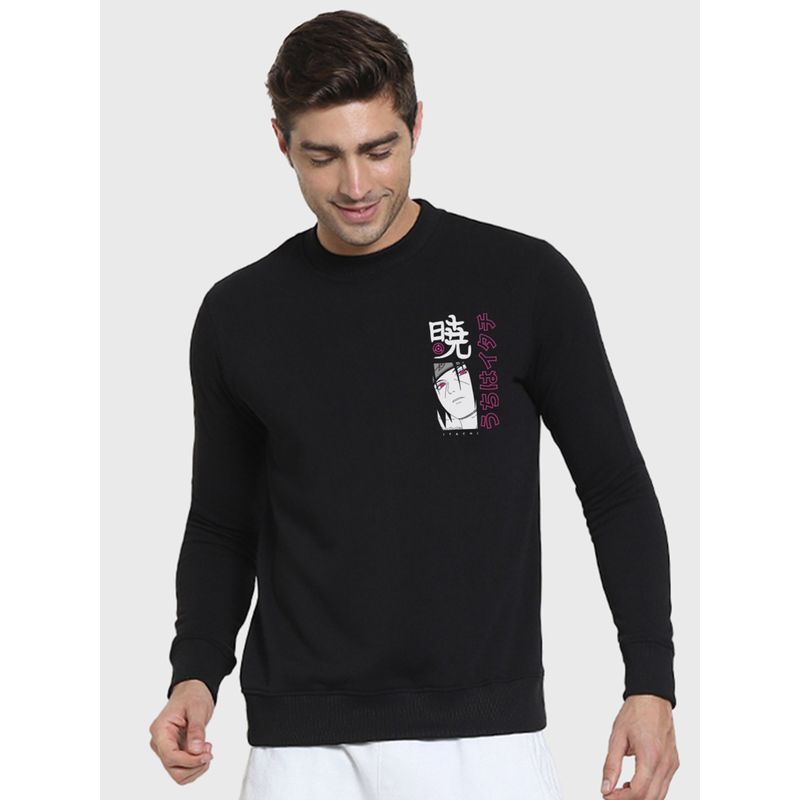 Bewakoof Men Black Pride of the Uchicha Itachi Graphic Printed Sweatshirt (M)