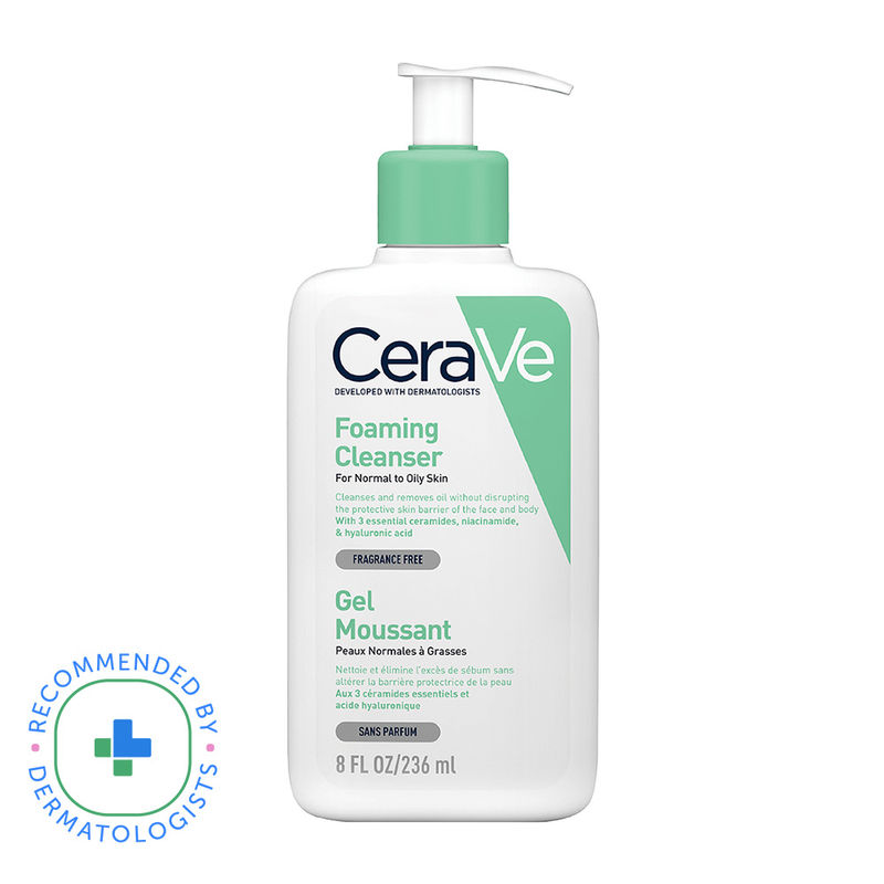 CeraVe Foaming Cleanser Face Wash For Oily Skin With Hyaluronic Acid, Ceramides & Niacinamide