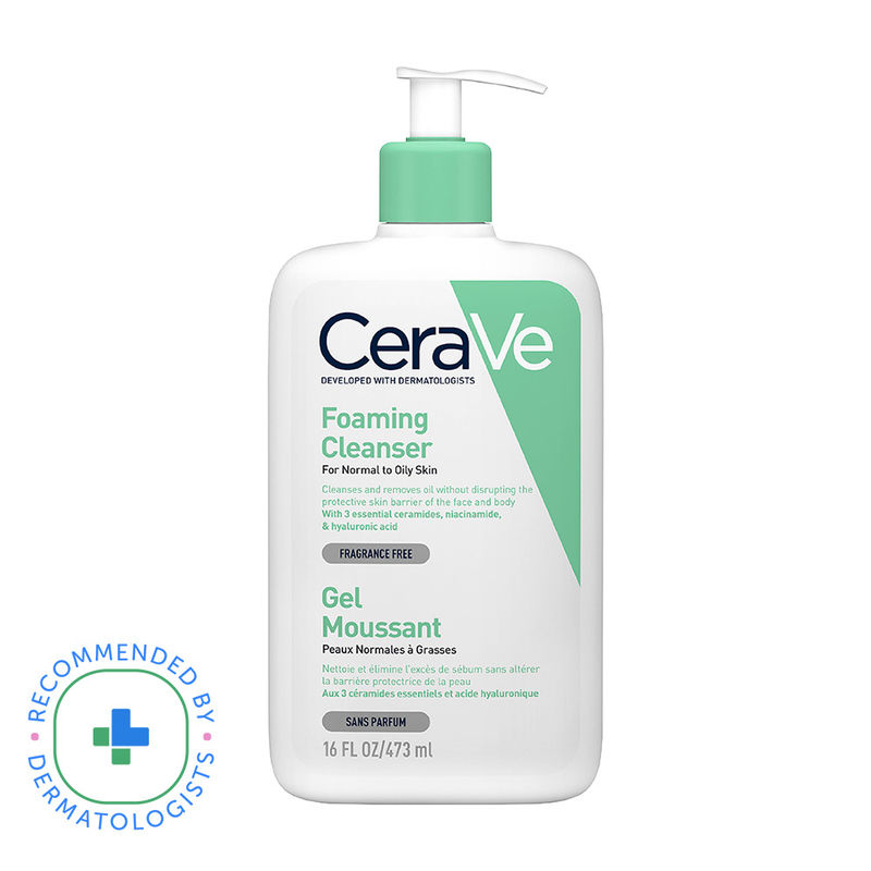 CeraVe Foaming Cleanser Face Wash For Oily Skin with Ceramides, Dermatologist Recommended